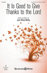 It is Good to Give Thanks to the Lord Unison/Two-Part choral sheet music cover Thumbnail